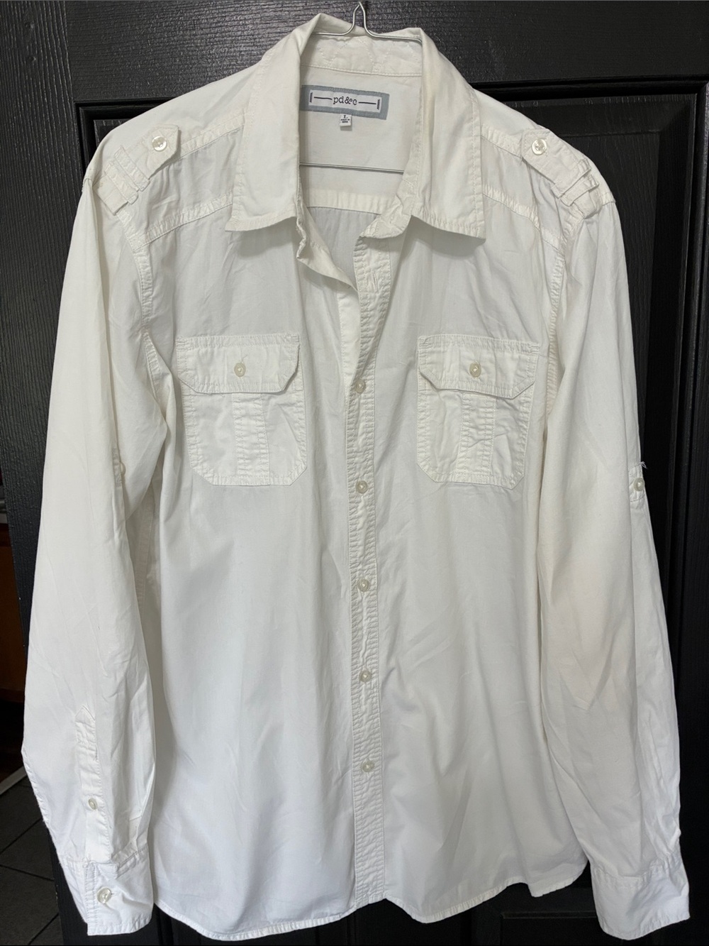 PD&C White Collared Button Shirt